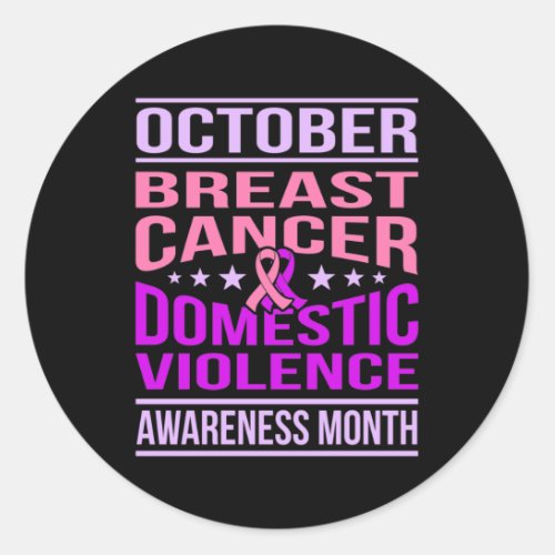 October Domestic Violence Awareness Month Support Classic Round Sticker