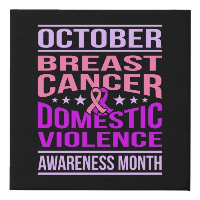 October Domestic Violence Awareness Month Support Faux Canvas Print (Front)
