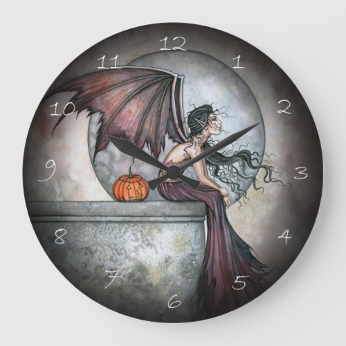 October Dreams Gothic Fantasy Halloween Art Large Clock