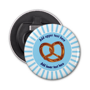 October Festival - Salty Pretzel Knot custom text Bottle Opener
