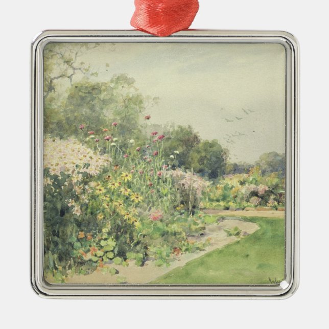 October Flowers Metal Ornament (Front)
