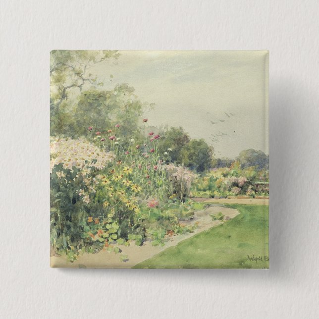 October Flowers Pinback Button (Front)