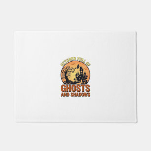 October Full Ghosts Shadows Haunted House Witch Ha Doormat