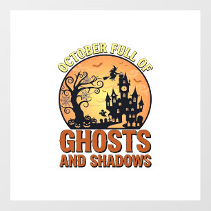 October Full Ghosts Shadows Haunted House Witch Ha Floor Decals