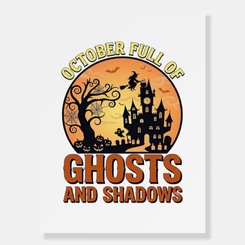 October Full Ghosts Shadows Haunted House Witch Ha Foam Board