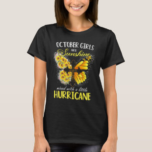 October Girls Are Sunshine Mixed Little Hurricane T-Shirt