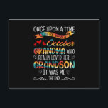 October Grandma Who Really Loved Her Grandsons Postcard<br><div class="desc">October Grandma Who Really Loved Her Grandsons T-Shirt October Birthday Shirts Gift For Grandma</div>