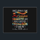 October Grandma Who Really Loved Her Grandsons Postcard<br><div class="desc">October Grandma Who Really Loved Her Grandsons T-Shirt October Birthday Shirts Gift For Grandma</div>