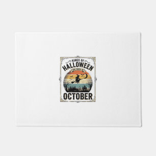 October Halloween Birthday Vintage Witch Shirt Des Doormat