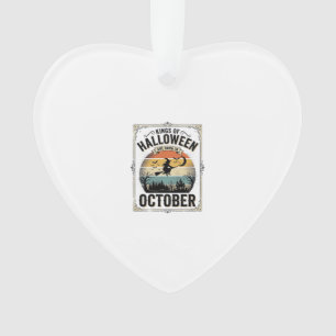 October Halloween Birthday Vintage Witch Shirt Des Ornament