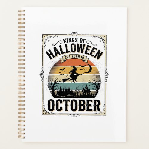 October Halloween Birthday Vintage Witch Shirt Des Planner