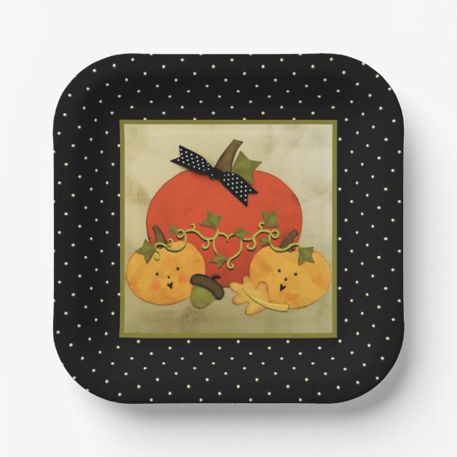 October Halloween Bridal Shower Paper Plates (Front)
