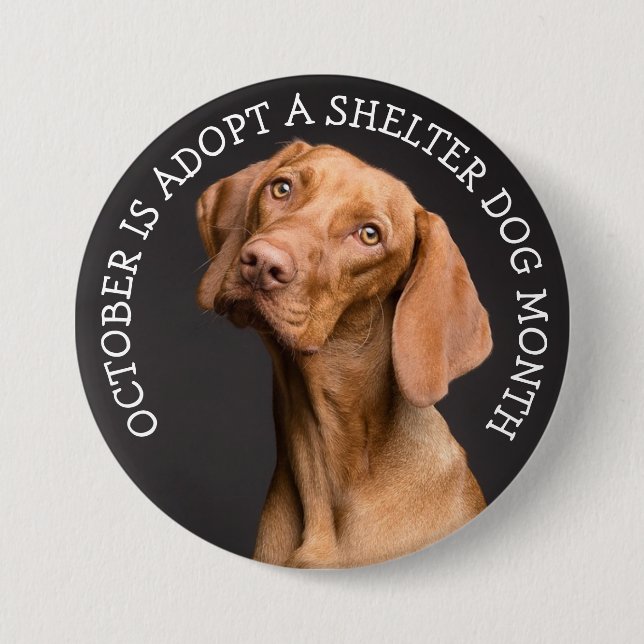 October is Adopt a Shelter Dog Month Button (Front)