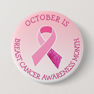 October is Breast Cancer Awareness Month Button