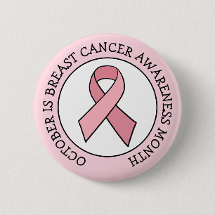 October is Breast Cancer Awareness Month Button