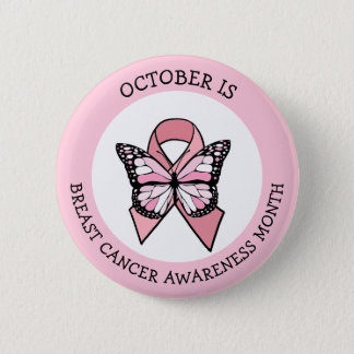 October is Breast Cancer Awareness Month Button