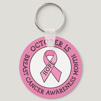 October is Breast Cancer Awareness Month Keychain