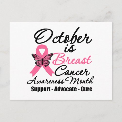 October is Breast Cancer Awareness Month Postcard