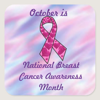 October is Breast Cancer Awareness Month Square Sticker