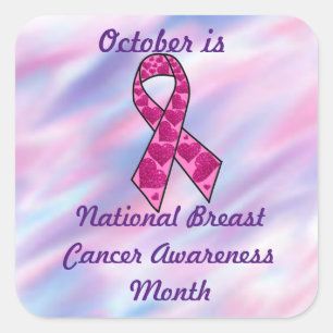 October is Breast Cancer Awareness Month Square Sticker