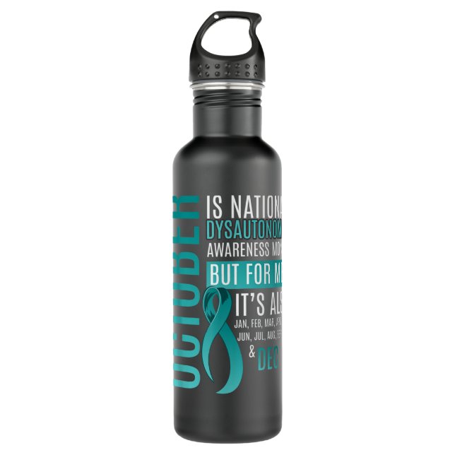 October Is National Dysautonomia Awareness Month Stainless Steel Water Bottle (Front)