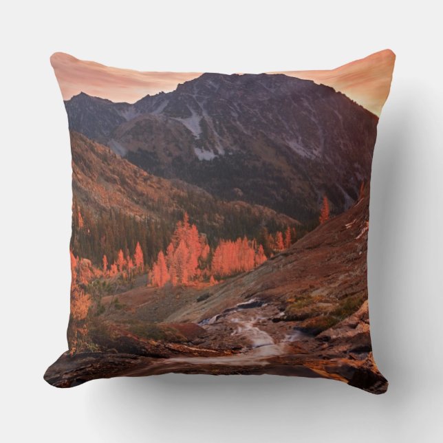 October Light on Headlight Basin Throw Pillow (Front)