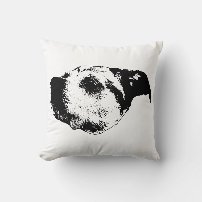 October Living-Room Calm — Terrier Throw Pillow (Front)