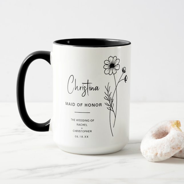 October Maid of Honor | Cosmos Birth Flower Mug (With Donut)