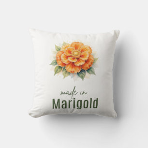 October Marigold Birth Flower Flat Thank You Throw Pillow