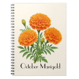 October Marigold Flowers Notebook