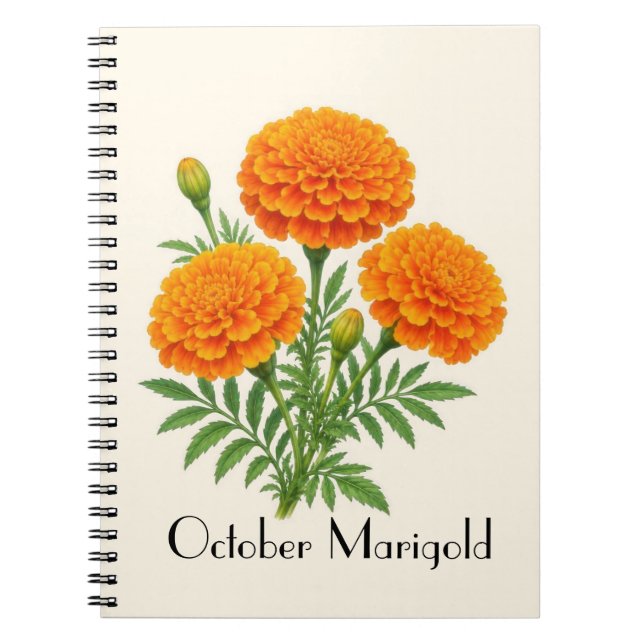 October Marigold Flowers Notebook (Front)