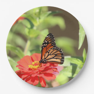 October Monarch Paper Plates