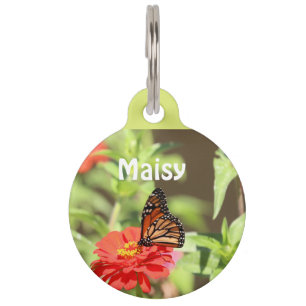 October Monarch Pet ID Tag