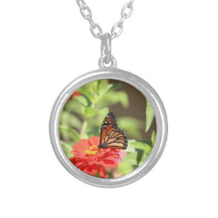 October Monarch   Silver Plated Necklace