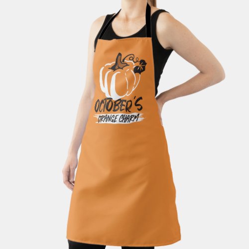 October Orange Charm Captivating Pumpkin III Apron