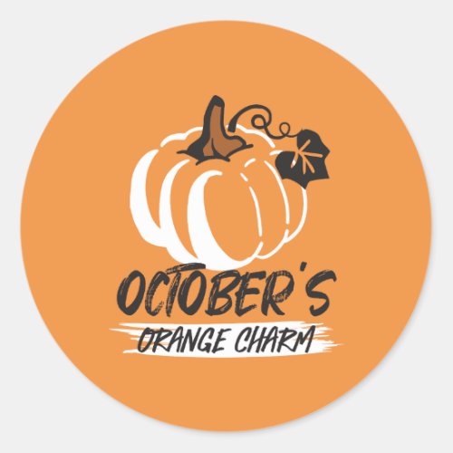 October Orange Charm Captivating Pumpkin III Classic Round Sticker