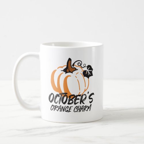 October Orange Charm Captivating Pumpkin Silhouet Coffee Mug