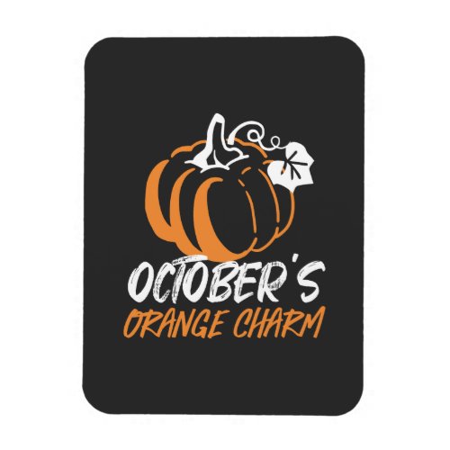 October Orange Charm Captivating Pumpkin Silhouet Magnet