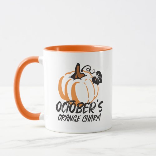 October Orange Charm Captivating Pumpkin Silhouet Mug