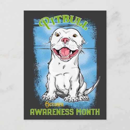 October Pitbull Awareness Month Postcard