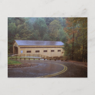 October Rain, Bissell Covered Bridge, Charlemont M Postcard