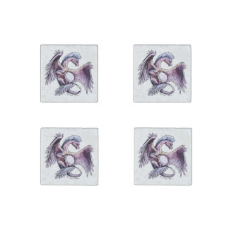 October’s Birthstone Dragon: Opal Art Stone Magnet