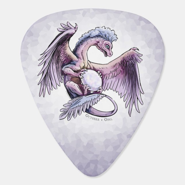 October’s Birthstone Dragon: Opal Guitar Pick (Back)