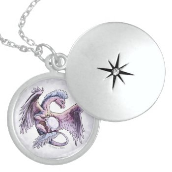 October’s Birthstone Dragon: Opal Locket Necklace by critterwings at Zazzle
