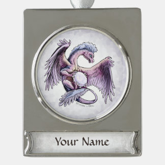 October’s Birthstone Dragon: Opal Silver Plated Banner Ornament