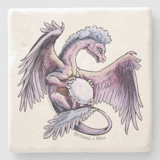 October’s Birthstone Dragon: Opal Stone Coaster