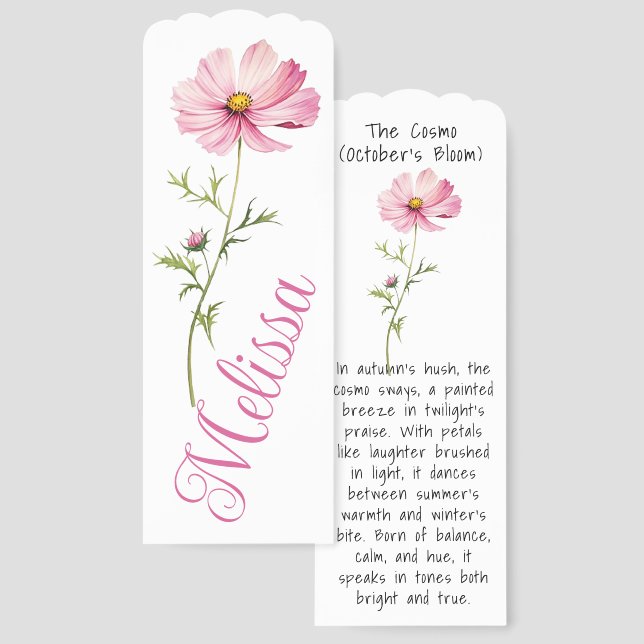 October’s Dance: Cosmo Bloom Bookmarks (Front & Back)