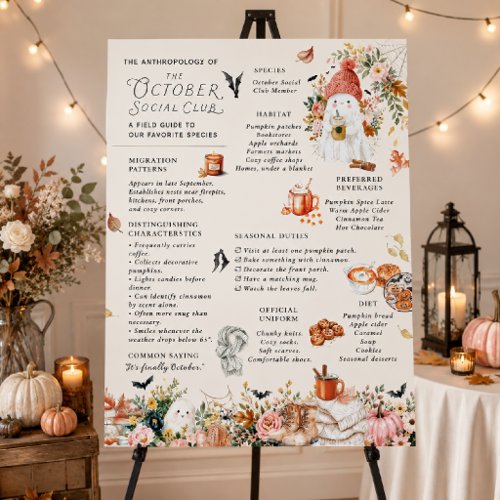 October Social Club Autumn Field Guide Foam Board