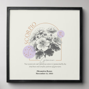 October to November Birth Flower Custom Birthday Peel And Stick Photo Tile