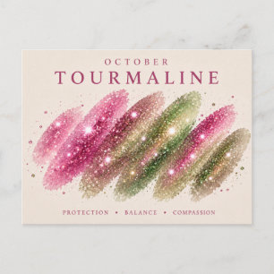 October Tourmaline Birthstone Postcard